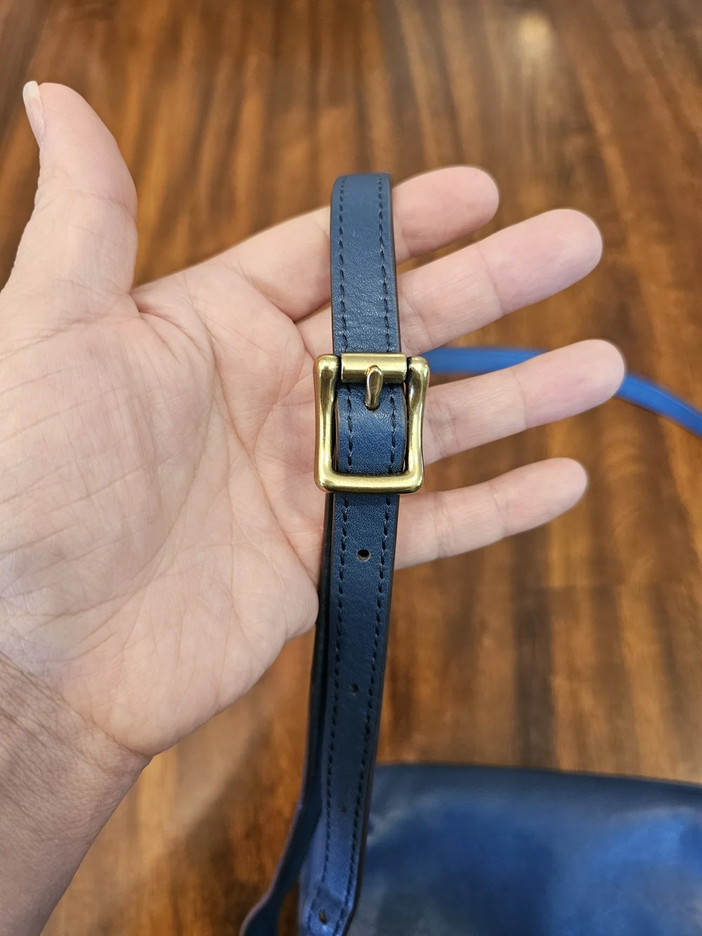 Fossil Leather Triple-Zip Wallet Crossbody Bag - Slate Blue